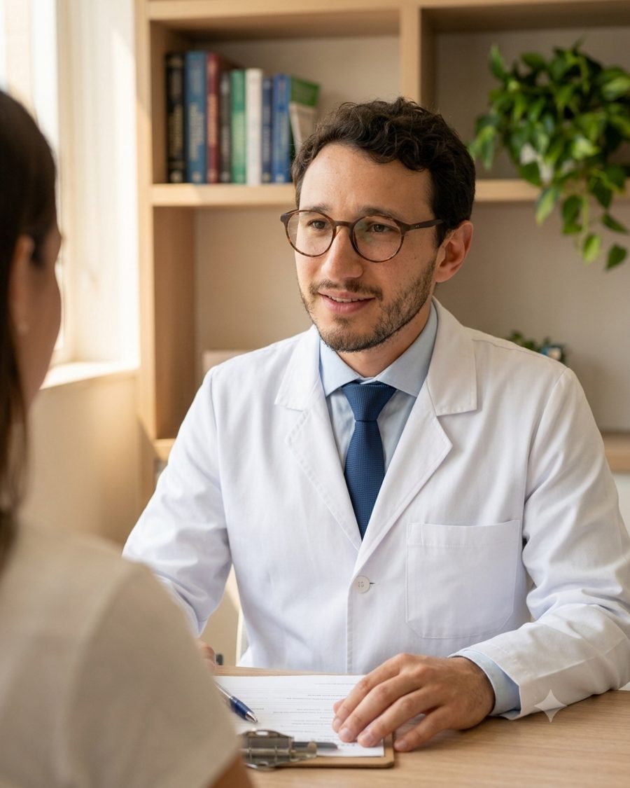 El Dr. De Zubiría en consulta con un paciente